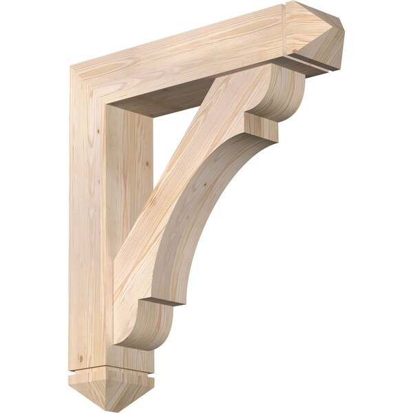 Ekena Millwork Olympic Arts and Crafts Smooth Bracket w/ Offset Brace, Douglas Fir, 7 1/2"W x 34"D x 38"H BKT0806X34X38OLY03SDF - main